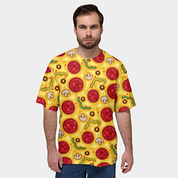 Футболка оверсайз мужская Pizza salami, цвет: 3D-принт — фото 2