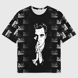 Футболка оверсайз мужская Крёстный отец Лого паттерн, цвет: 3D-принт