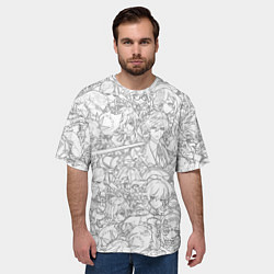 Футболка оверсайз мужская ПЕРСОНАЖИ МАНГА ГЕНШИН ИМПАКТ, цвет: 3D-принт — фото 2