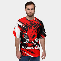 Футболка оверсайз мужская SAMURAI CYBERPUNK 2077 КИБЕРПАНК 2077, цвет: 3D-принт — фото 2