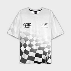 Мужская футболка оверсайз Audi Quattro, Ауди Кватро, Финишный флаг