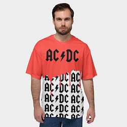 Футболка оверсайз мужская Ac dc rock, цвет: 3D-принт — фото 2