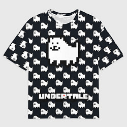 Футболка оверсайз мужская UNDERTALE DOG AND LOGO УНДЕРТАЛЕ, цвет: 3D-принт