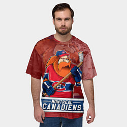 Футболка оверсайз мужская Монреаль Канадиенс, Montreal Canadiens Маскот, цвет: 3D-принт — фото 2