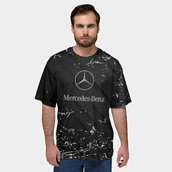 Футболка оверсайз мужская Mercedes-Benz штрихи black, цвет: 3D-принт — фото 2