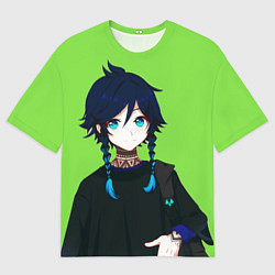 Футболка оверсайз мужская Венти в современном стиле Genshin, цвет: 3D-принт