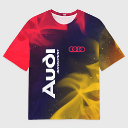 Футболка оверсайз мужская АУДИ Autosport Пламя, цвет: 3D-принт