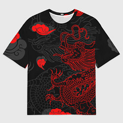 Футболка оверсайз мужская Дракон Китайский дракон, цвет: 3D-принт