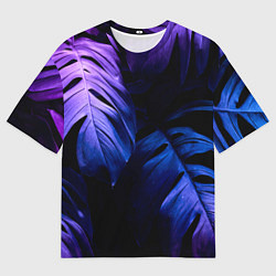 Футболка оверсайз мужская НЕОНОВЫЕ ПАПОРОТНИКИ, цвет: 3D-принт