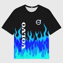 Футболка оверсайз мужская Volvo размытый огонь, цвет: 3D-принт