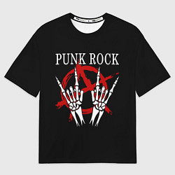 Футболка оверсайз мужская Punk Rock Панки Хой, цвет: 3D-принт