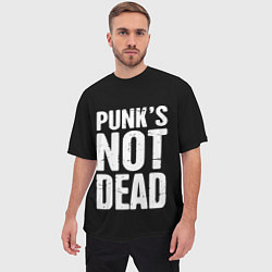 Футболка оверсайз мужская PUNKS NOT DEAD Панки Живы, цвет: 3D-принт — фото 2