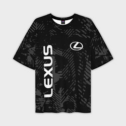 Футболка оверсайз мужская Lexus, Лексус черно серый, цвет: 3D-принт