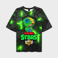 Футболка оверсайз мужская ЛЕОН - БРАВО СТАРС Brawl Stars, цвет: 3D-принт