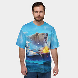 Футболка оверсайз мужская Медведь ВМФ, цвет: 3D-принт — фото 2