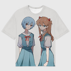Футболка оверсайз мужская Рей и Аска, цвет: 3D-принт