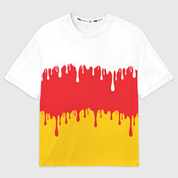 Футболка оверсайз мужская Северная Осетия Алания потёки, цвет: 3D-принт