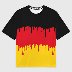 Мужская футболка оверсайз Флаг Германии потёки