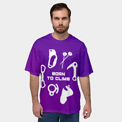 Футболка оверсайз мужская Рожден, чтобы лазить по скалам, цвет: 3D-принт — фото 2