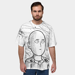 Футболка оверсайз мужская Ванпанчмен Сайтама - Saitama, цвет: 3D-принт — фото 2