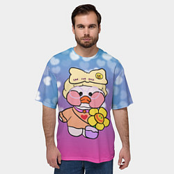 Футболка оверсайз мужская УТЯ ЛАЛАФАНФАН СЕРДЕЧКИ, цвет: 3D-принт — фото 2
