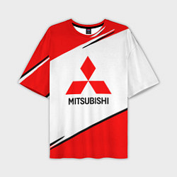 Футболка оверсайз мужская Mitsubishi Logo Geometry, цвет: 3D-принт