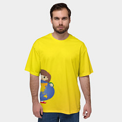 Футболка оверсайз мужская Девочка из Советского Атласа Мир, цвет: 3D-принт — фото 2