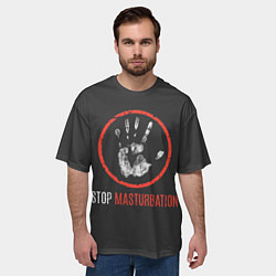 Футболка оверсайз мужская STOP MASTURBATION, цвет: 3D-принт — фото 2