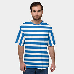 Футболка оверсайз мужская ТЕЛЬНЯШКА ВДВ В ПОЛОСКУ, цвет: 3D-принт — фото 2