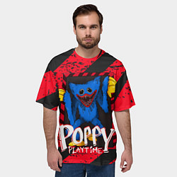 Футболка оверсайз мужская Poppy Playtime RED WARNING, цвет: 3D-принт — фото 2