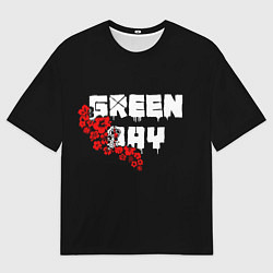 Футболка оверсайз мужская Green day Цветы, цвет: 3D-принт