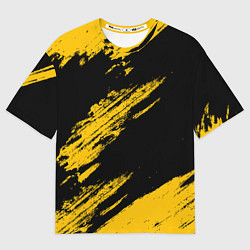 Футболка оверсайз мужская BLACK AND YELLOW GRUNGE ГРАНЖ, цвет: 3D-принт