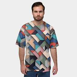 Футболка оверсайз мужская Herringbone 3D Вышивка Ёлочка, цвет: 3D-принт — фото 2