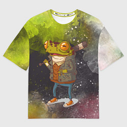 Футболка оверсайз мужская Лягушка хулиган Frog hooligan, цвет: 3D-принт