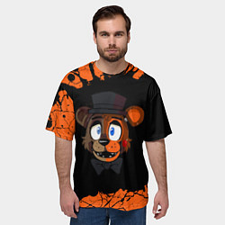 Футболка оверсайз мужская FNAF - ФРЕДДИ Краска, цвет: 3D-принт — фото 2