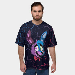 Футболка оверсайз мужская ФНАФ - БОННИ Трещины, цвет: 3D-принт — фото 2