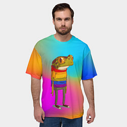Футболка оверсайз мужская Радужная лягушка Rainbow Frog, цвет: 3D-принт — фото 2