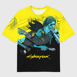 Футболка оверсайз мужская Ви и Джонни Cyberpunk 2077 Vi johnny, цвет: 3D-принт