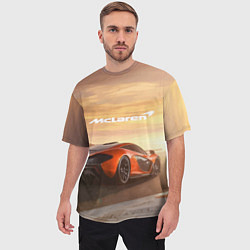 Футболка оверсайз мужская McLaren - легендарная гоночная команда!, цвет: 3D-принт — фото 2