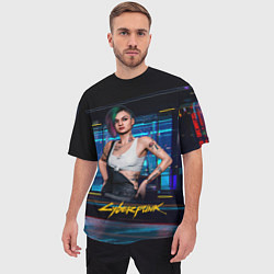 Футболка оверсайз мужская Judy Джуди Cyberpunk 2077, цвет: 3D-принт — фото 2