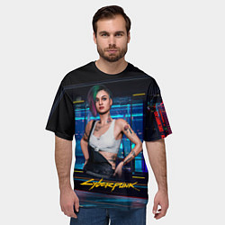 Футболка оверсайз мужская Judy Джуди Cyberpunk 2077, цвет: 3D-принт — фото 2
