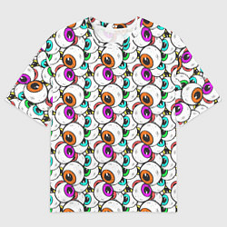 Футболка оверсайз мужская Глаза разноцветные, цвет: 3D-принт