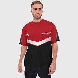 Футболка оверсайз мужская БМВ BMW UNIFORM RED, цвет: 3D-принт — фото 2