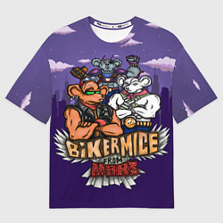 Мужская футболка оверсайз Мыши-Байкеры с Марса Рокеры