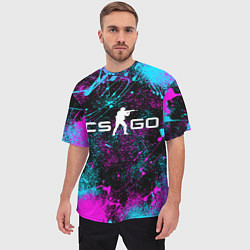 Футболка оверсайз мужская КС ГО НЕОН CS GO NEON, цвет: 3D-принт — фото 2