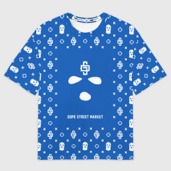 Футболка оверсайз мужская Узор Blue Phantom Ski Mask Dope Street Market, цвет: 3D-принт