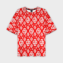 Футболка оверсайз мужская Red Pattern Dope Camo Dope Street Market Спина, цвет: 3D-принт