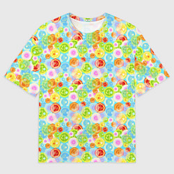 Футболка оверсайз мужская Чакры символы, цвет: 3D-принт