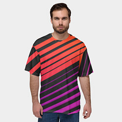 Футболка оверсайз мужская Линии градиентGradient Polygon Lines, цвет: 3D-принт — фото 2