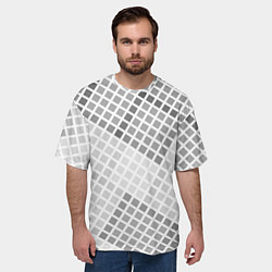Футболка оверсайз мужская Серая клетка, цвет: 3D-принт — фото 2